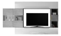 TV-wandmeubel set King in hoogglans wit met grijs beton - thumbnail