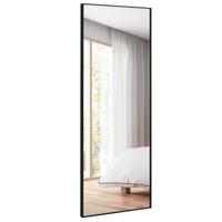 Passpiegel Kapspiegel met Rechthoekig Aluminium Frame en Explosiebestendig Glas Staande Spiegel om op te Hangen of Tegen