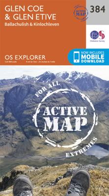 Wandelkaart - Topografische kaart 384 OS Explorer Map | Active Glen Coe / Glen Etive | Ordnance Survey