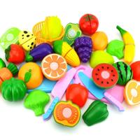 Doen alsof spelen plastic voedsel speelgoed snijden fruit groente voor kinderen willekeurige kleur en stijl 18 stuks/set
