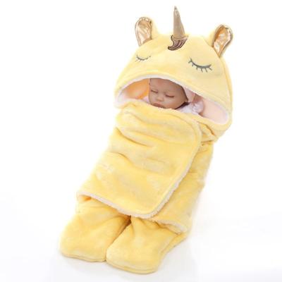 Winter dubbele Flanel baby deken (geel)