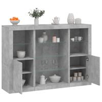 Dressoirs met LED-verlichting 3 st bewerkt hout betongrijs