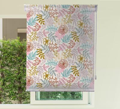 Veelkleurige patroonlijntekening Rolgordijn bloemen