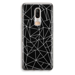 Geometrische lijnen wit: OnePlus 6 Transparant Hoesje