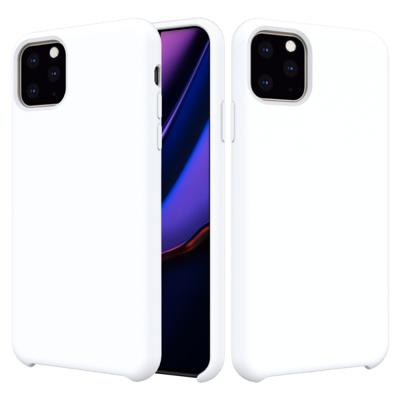Effen kleur Liquid silicone schokbestendig Case voor iPhone 11 Pro Max (wit)