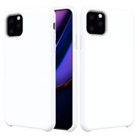 Effen kleur Liquid silicone schokbestendig Case voor iPhone 11 Pro Max (wit)