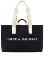 Dolce & Gabbana logo-print canvas shoulder bag - Noir