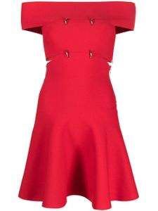 Alexander McQueen robe courte à épaules dénudées - Rouge