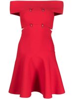 Alexander McQueen robe courte à épaules dénudées - Rouge