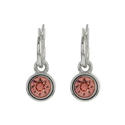 Biba Hang Oorbellen met Swarovski Steentje Rose Peach