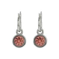 Biba Hang Oorbellen met Swarovski Steentje Rose Peach