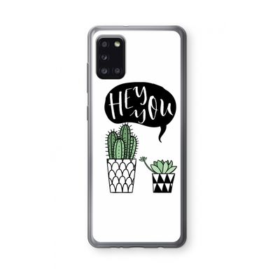 Hey you cactus: Samsung Galaxy A31 Transparant Hoesje