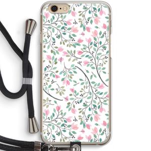 Sierlijke bloemen: iPhone 6 / 6S Transparant Hoesje met koord