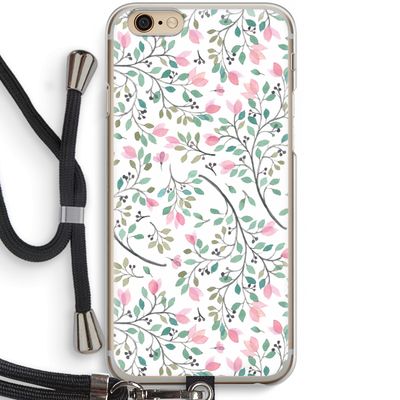 Sierlijke bloemen: iPhone 6 / 6S Transparant Hoesje met koord