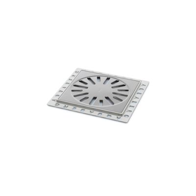 Renovatievloerput Rooster Aquaberg Met 1 Aansluiting 14.6x14.6x0.7 cm RVS Aquaberg