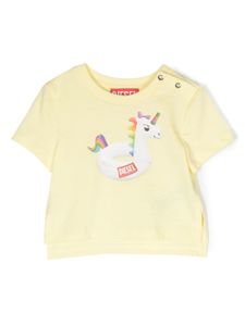 Diesel Kids t-shirt à détail de sangle - Jaune