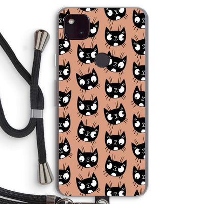 Kat: Pixel 4a 5G Transparant Hoesje met koord