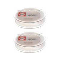 2x Hobby/decoratie witte organza sierlinten 1,5 cm/15 mm x 10 meter 2x Hobby/decoratie witte organza sierlinten 1,5 cm/15 mm x 10 meter