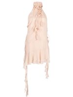Blumarine robe courte volantée à fleurs appliquées - Rose
