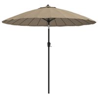 The Living Store Tuinparasol - 270 x 246 cm - Taupe - UV-beschermend polyester - Aluminium paal - Inclusief 24 baleinen - thumbnail