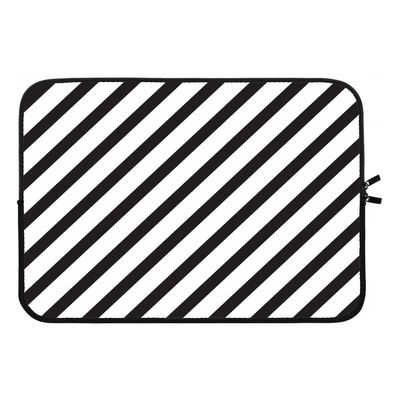 Strepen zwart-wit: Laptop sleeve 13 inch