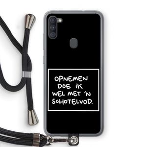 Schotelvod: Samsung Galaxy A11 Transparant Hoesje met koord