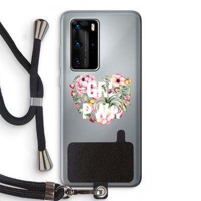 GRL PWR Flower: Huawei P40 Pro Transparant Hoesje met koord