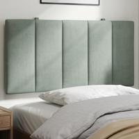 Hoofdbordkussen 100 cm velvet lichtgrijs