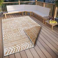 Dubbelzijdig Buitenkleed Biri - Beige/Wit maat: 290x200cm - materiaal: Polypropyleen - Dekbed-Discounter.nl