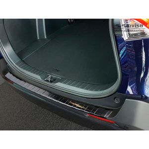 Zwart RVS Bumper beschermer passend voor Toyota RAV4 (5th Gen.) 2018- 'Ribs' AV245189