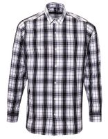 Premier Workwear PW254 Ginmill Check Mens Long Sleeve Cotton Shirt