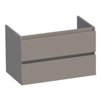 Brauer Joy - Onderkast - 80 cm - met 2 Softclose Lades Greeploos en 1 Sifon Uitsparing - Mat Taupe