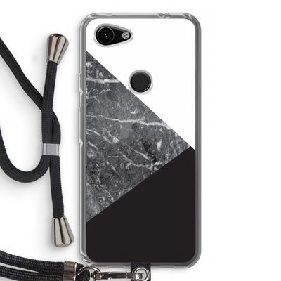 Combinatie marmer: Pixel 3a Transparant Hoesje met koord