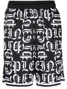 Philipp Plein short de sport à logo Gothic Plein - Noir