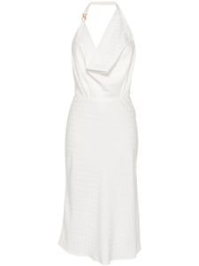 Elisabetta Franchi robe à logo en jacquard - Blanc