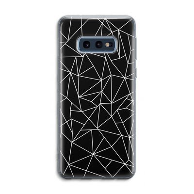 Geometrische lijnen wit: Samsung Galaxy S10e Transparant Hoesje