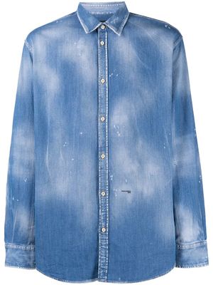 DSQUARED2 chemise à effet usé - Bleu DSQUARED2 chemise à effet usé - Bleu