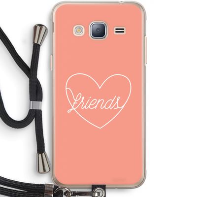 Friends heart: Samsung Galaxy J3 (2016) Transparant Hoesje met koord