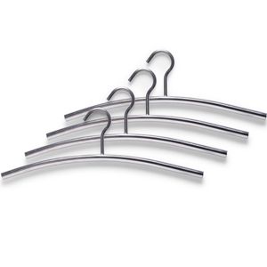 8x Zilveren RVS kapstok/garderobe jassen hangers 44 cm