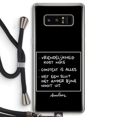 Mijn Motto's: Samsung Galaxy Note 8 Transparant Hoesje met koord