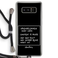 Mijn Motto's: Samsung Galaxy Note 8 Transparant Hoesje met koord