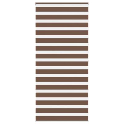 VidaXL Zebra rolgordijn 115x200 cm stofbreedte 110,9cm polyester bruin