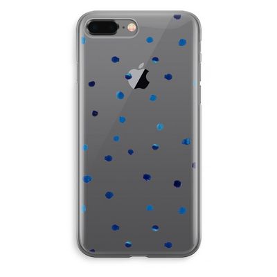 Blauwe stippen: iPhone 8 Plus Transparant Hoesje