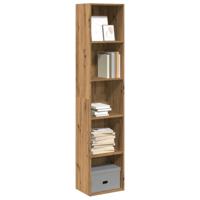 Boekenkast 40x30x189 cm bewerkt hout artisanaal eikenkleurig