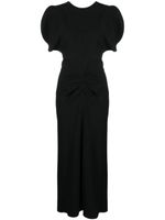 Victoria Beckham robe mi-longue à taille froncée - Noir - thumbnail