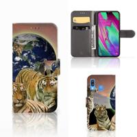 Samsung Galaxy A40 | Telefoonhoesje | Met pasjeshouder | Roofdieren