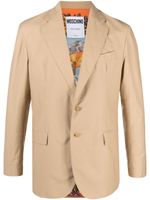 Moschino blazer en coton mélangé à simple boutonnage - Tons neutres