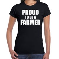 Boerenprotest shirt Proud to be a farmer/ Trots om een boer te zijn t-shirt zwart dames