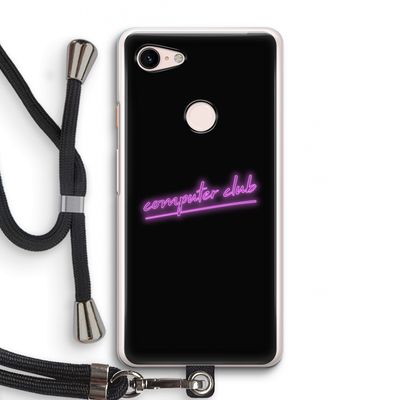 Vice Black: Pixel 3 Transparant Hoesje met koord