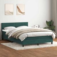 Boxspring met matras fluweel donkergroen 160x220 cm